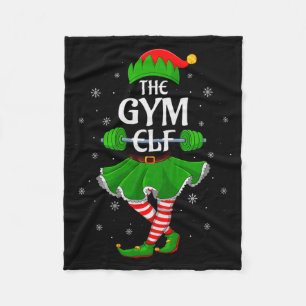Gym Elf Christmas Family Workout Girls Women Elf S Fleece Blanket