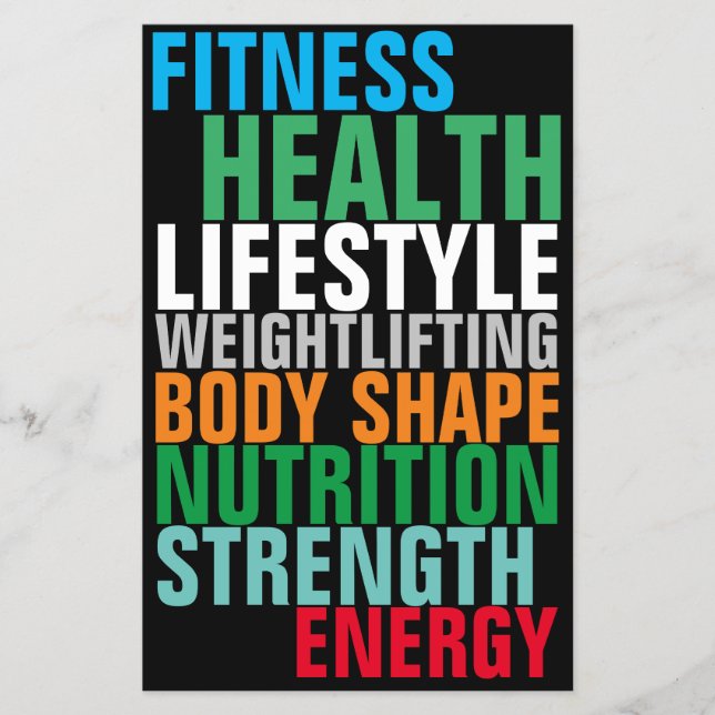 Gym fitness club bold colourful text inspiration flyer (Front)