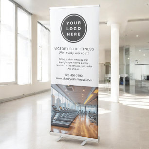 Gym Fitness Club Business Logo Professional Photo Retractable Banner