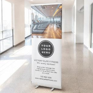 Gym Fitness Club Business Logo Professional Photo Retractable Banner