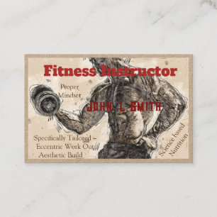 Gym Fitness Instructor Premium Kraft Business Card