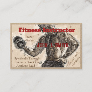 Gym Fitness Instructor  Premium Kraft  Business Card