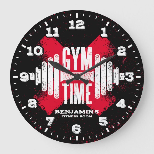 Gym Fitness Room Personalised Wall Clock (Front)
