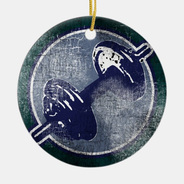 GYM fitness weight Ceramic Tree Decoration (Front)