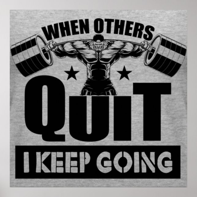 Gym Fitness Workout Motivation Quote Poster (Front)