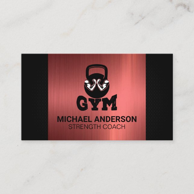 Gym Flex | Kettle Bell Logo | Fitness Business Card (Front)