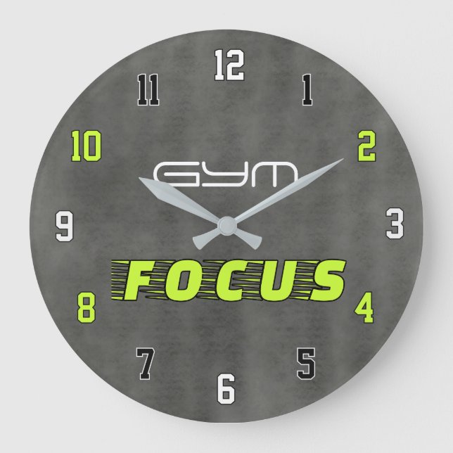 GYM FOCUS Modern Fitness Large Clock (Front)
