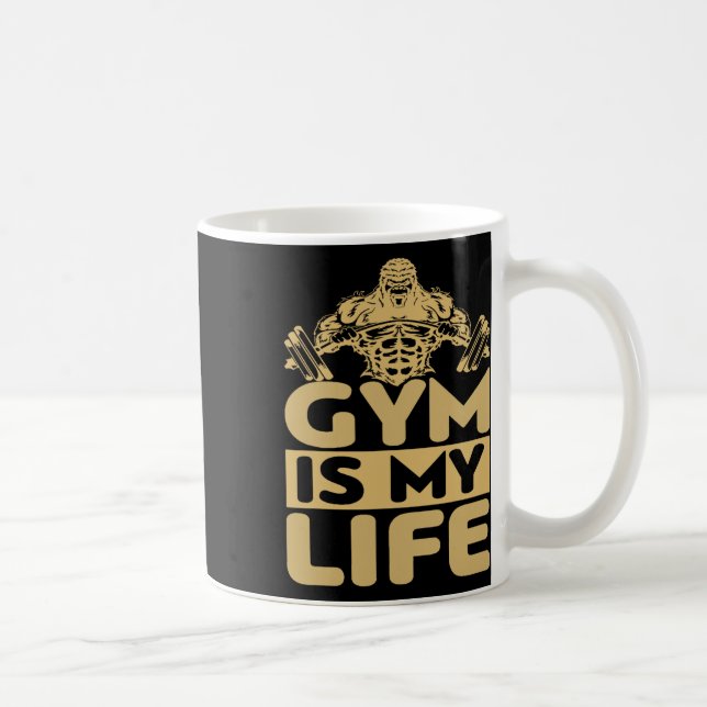 Gym Fuels Me Bodybuilding Motivation Intense Drive Coffee Mug (Right)