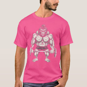 Gym Gorilla With Barbell Bar T-Shirt