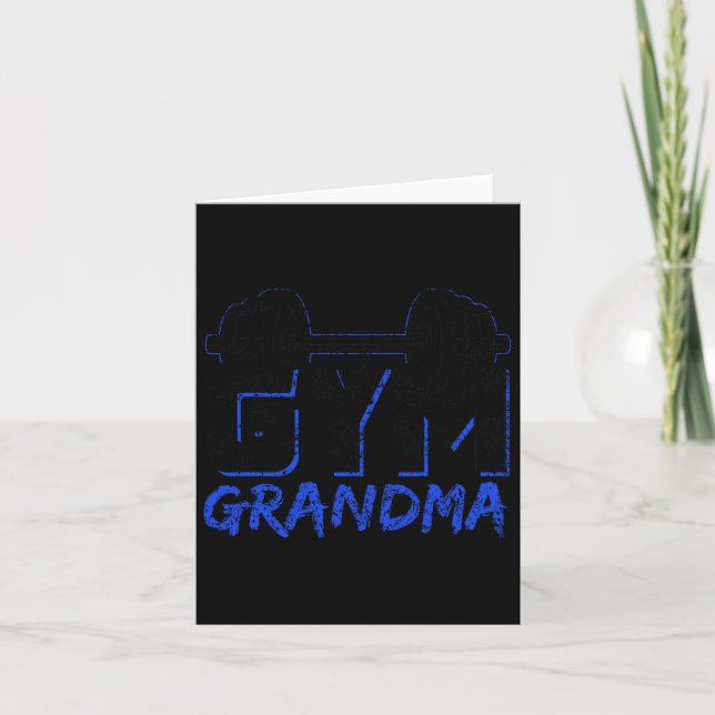 Gym Grandma Weightlifting Training Fitness Workout Card (Front)
