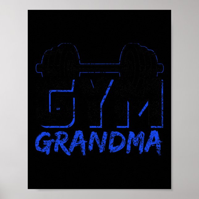 Gym Grandma Weightlifting Training Fitness Workout Poster (Front)