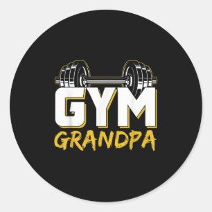 Gym Grandpa Workout Training Fitness Weightlifting Classic Round Sticker