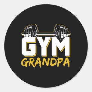 Gym Grandpa Workout Training Fitness Weightlifting Classic Round Sticker