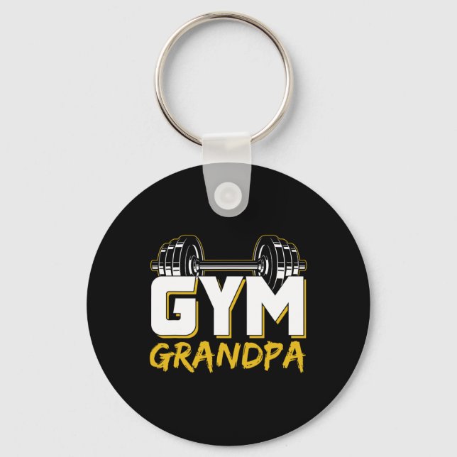 Gym Grandpa Workout Training Fitness Weightlifting Key Ring (Front)