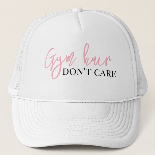 Gym Hair Don't Care Gym Baseball Cap (Front)