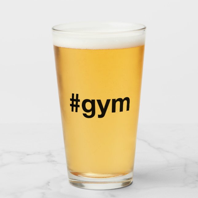 GYM Hashtag Glass (Front Filled)
