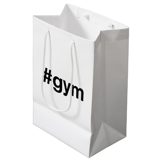GYM Hashtag Medium Gift Bag (Front Angled)