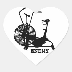 Gym Humour Black White Funny Workout Heart Sticker