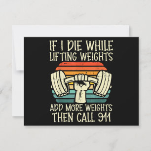 Gym If I Die Lifting Weighs Funny Workout Fitness Invitation