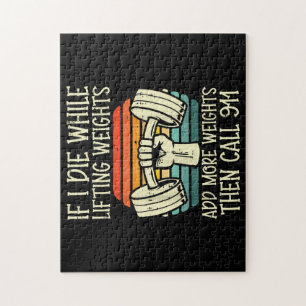 Gym If I Die Lifting Weighs Funny Workout Fitness  Jigsaw Puzzle