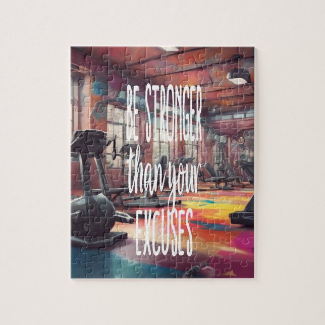 Gym Inspiration, Be Stronger Than Your Excuses Jigsaw Puzzle (Vertical)