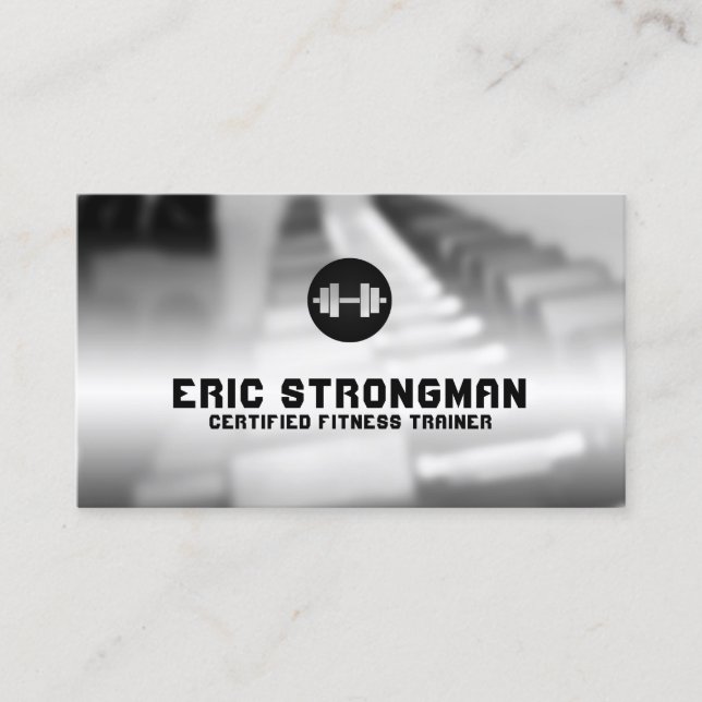 Gym inspired dumbbell Business Card (Front)