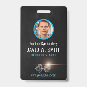 Gym instructor coach ID badge