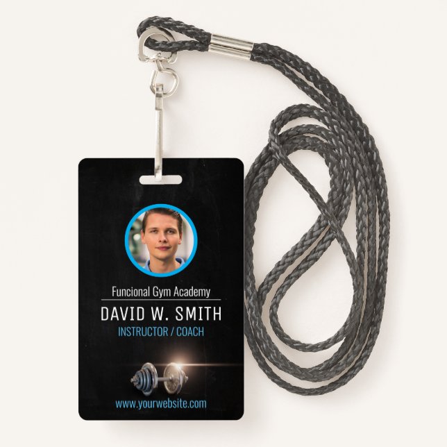 Gym instructor coach ID badge (Front with Lanyard)