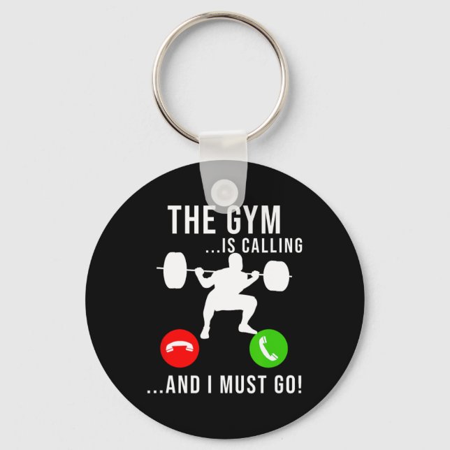 Gym Is Calling Workout Fitness Bodybuilding Weight Key Ring (Front)