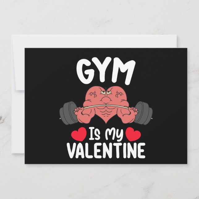 Gym Is My Valentine Day Fitness Workout Sports Invitation (Front)