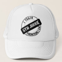 GYM JUNKIE. I TRAIN THEREFORE I AM. black