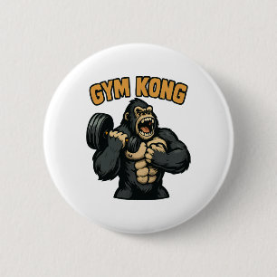 Gym Kong Funny Bodybuilding Fitness Gorilla Beast 6 Cm Round Badge