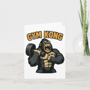 Gym Kong Funny Bodybuilding Fitness Gorilla Beast Card