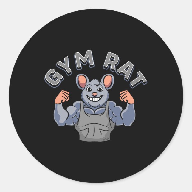 Gym Lover Bodybuilding Workout Funny Gym Rat  Classic Round Sticker (Front)