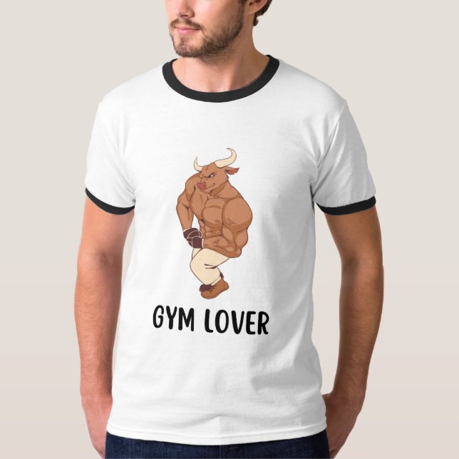 Gym Lover Bull T-Shirt (Front)