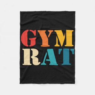 Gym Lover Workout Bodybuilding Retro Alphabet Gym  Fleece Blanket