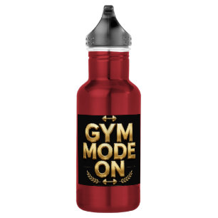 Gym Mode On Gold Water Bottle - Fitness Gym Bottle
