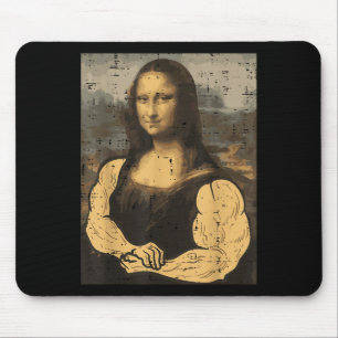 Gym Mona Lisa Muscle Fun Workout Fitness Bodybuild Mouse Mat