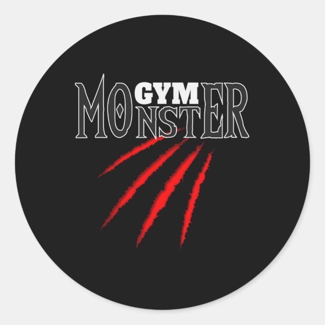 Gym Monster Sport Bodybuilding Weight Training Gym Classic Round Sticker (Front)