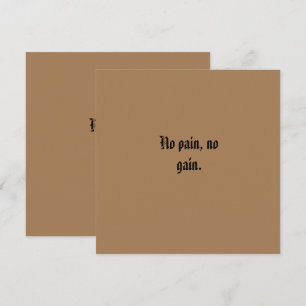 GYM Motivation Custom text  And Light Brown Card