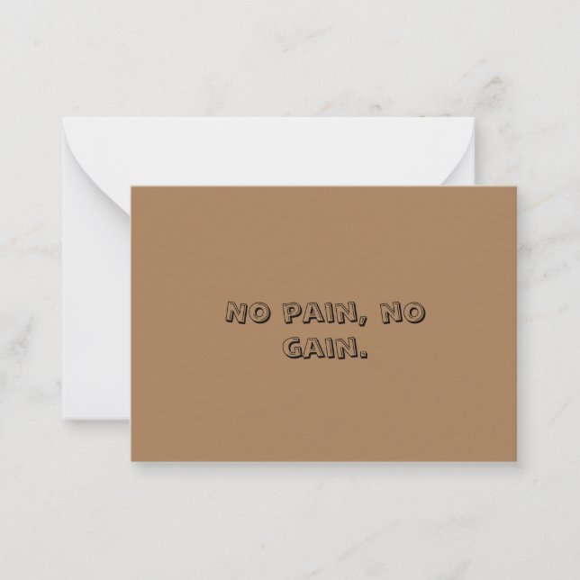 GYM Motivation Custom text  And Light Brown Card (Front)