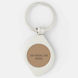 GYM Motivation Custom text And Light Brown Key Ring