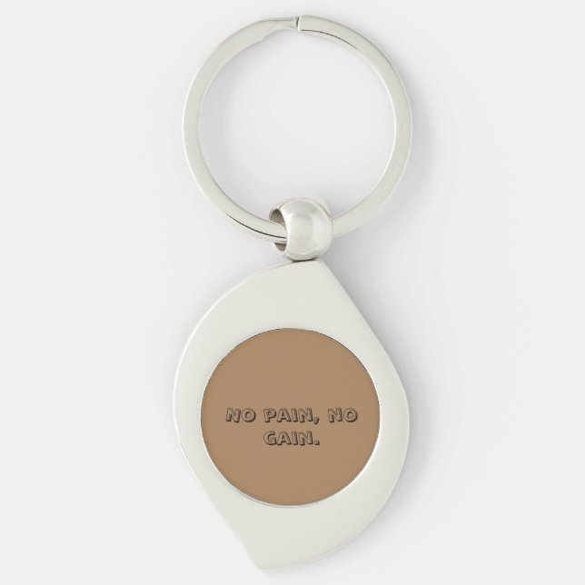 GYM Motivation Custom text  And Light Brown Key Ring (Front)