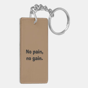 GYM Motivation Custom text And Light Brown Key Ring