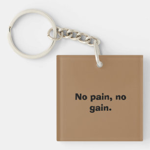 GYM Motivation Custom text  And Light Brown Key Ring