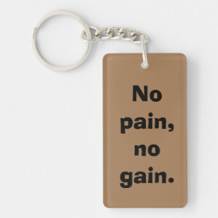 GYM Motivation Custom text  And Light Brown Key Ring