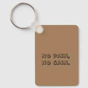 GYM Motivation Custom text  And Light Brown Key Ring