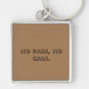 GYM Motivation Custom text  And Light Brown Key Ring