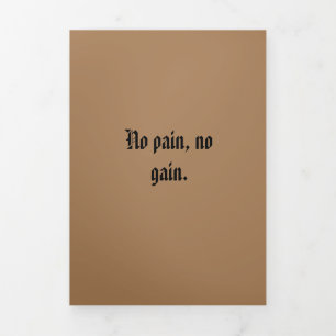 GYM Motivation Custom text  And Light Brown Tri-Fold Holiday Card