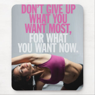 Gym Motivation - Don't Give Up - Women's Workout Mouse Mat